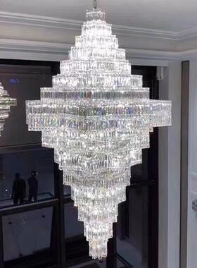 中山工厂直销别墅高定菱形水晶吊灯简约八角复式楼宴会厅创意艺术