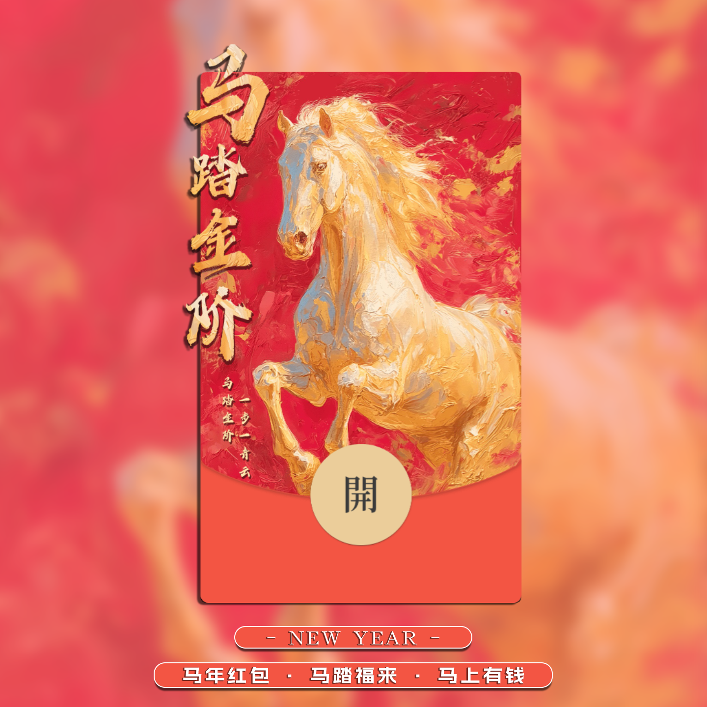 马年微信红包封面2026动态红包封面春节拜年新年红包封面马踏金阶