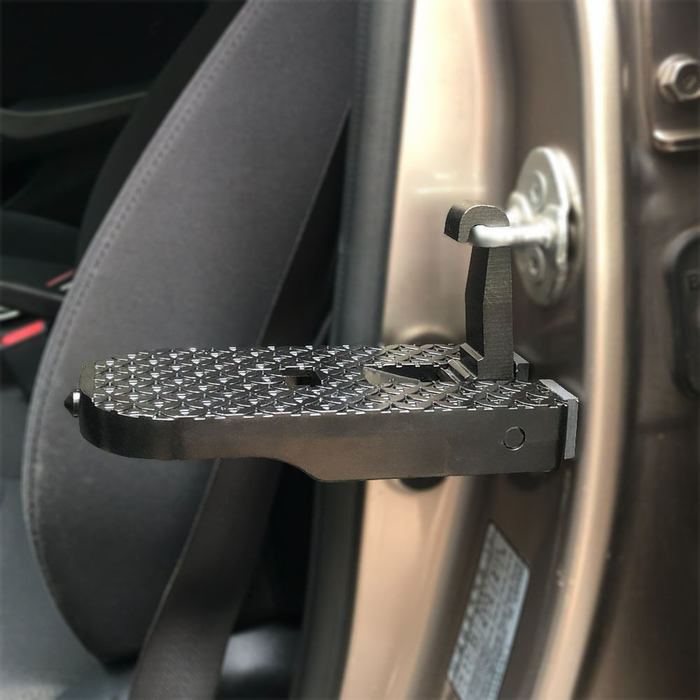 第六代车门脚踏板6档可调节6mm硅胶肪漆镁合金铜钱防滑面带破窗钉