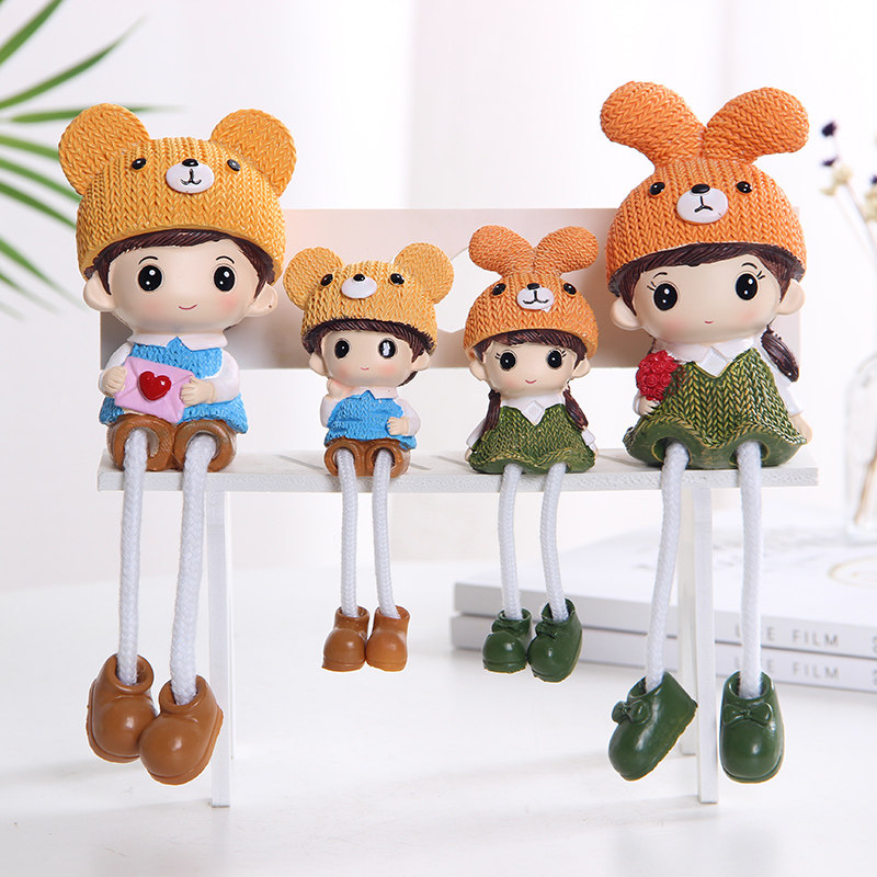 ins风北欧创意可爱个性吊腿吊脚娃娃房间家居装饰品卧室内小摆件,家居饰品,装饰摆件,淘宝优惠券,粉丝福利购,淘宝优惠卷