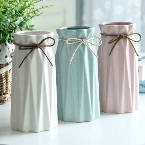 小清新陶瓷花瓶玫瑰餐桌装饰品