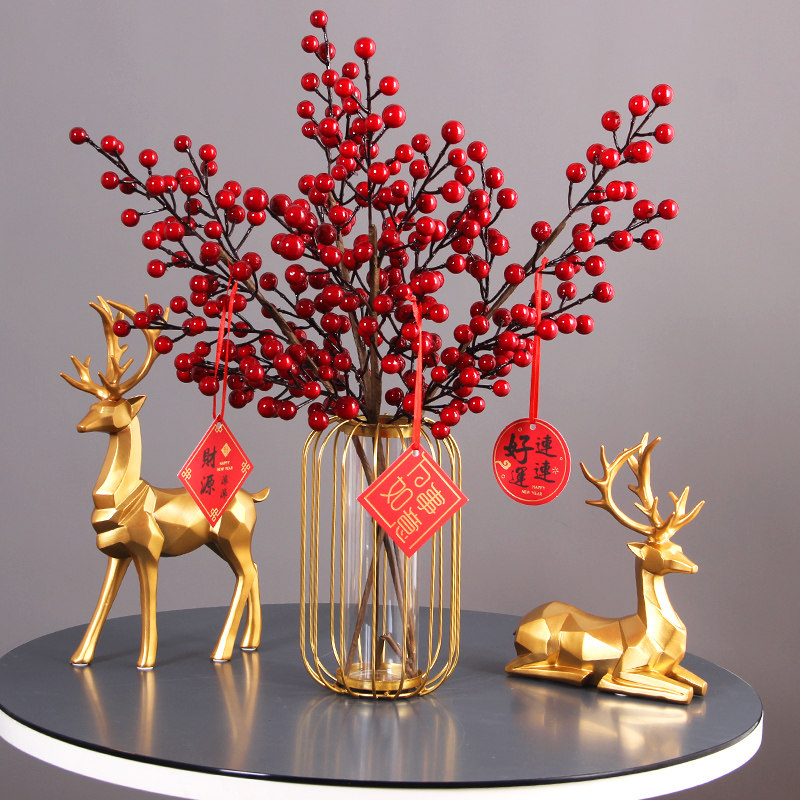 金色创意欧式招财鹿客厅酒柜装饰摆件家居玄关电视柜新房结婚礼物