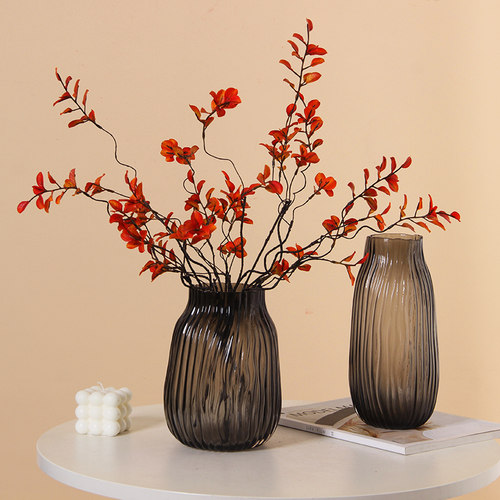 餐桌花器轻奢高级感花插花瓶玻璃