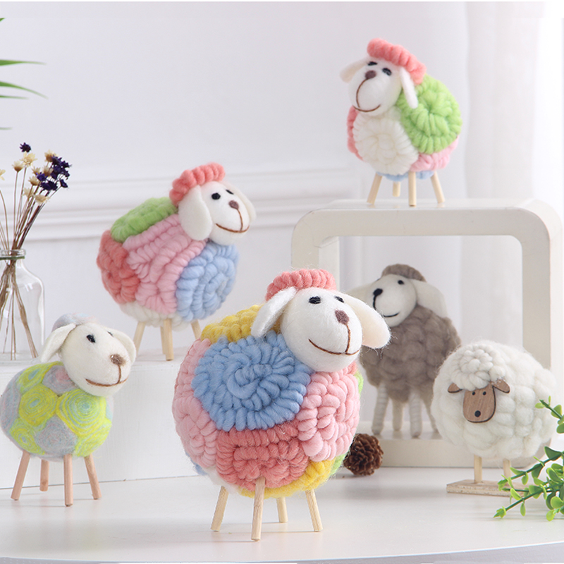 ins北欧毛线小绵羊治愈系装饰品