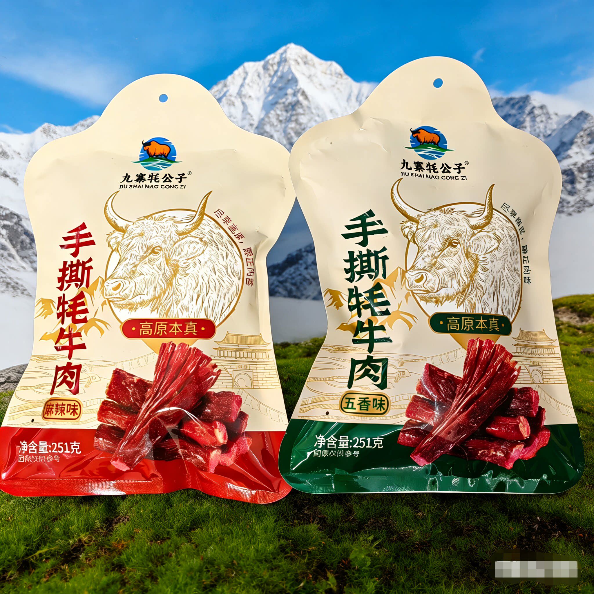 九寨沟松潘县丹珠梅朵牦公子手撕牦牛肉251克正品包邮独立包装