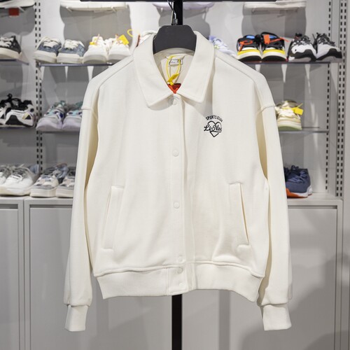 李宁女子翻领刺绣针织外套