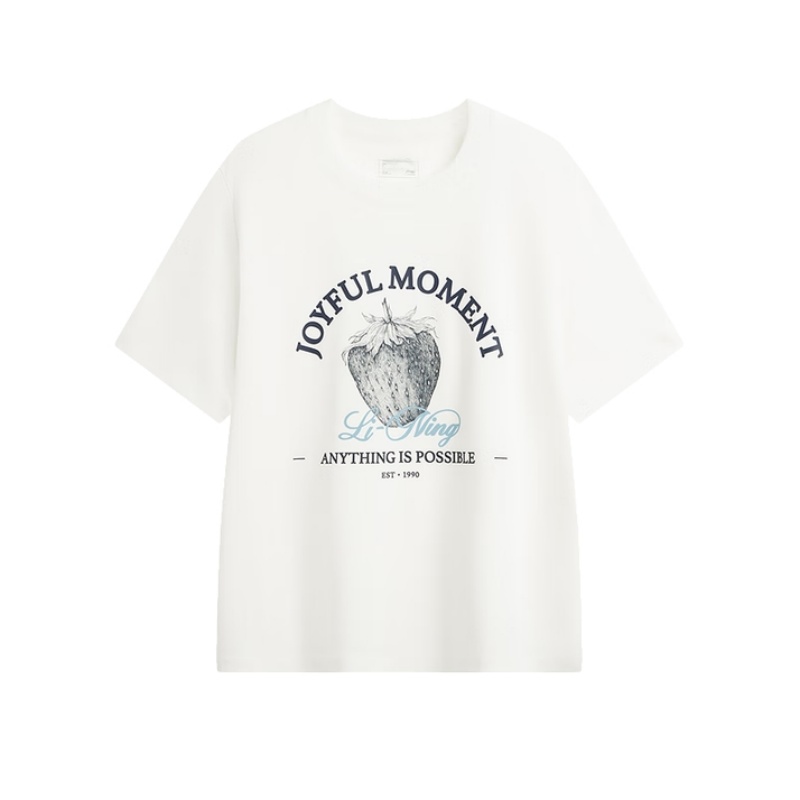 李宁短袖女子透气短袖文化衫