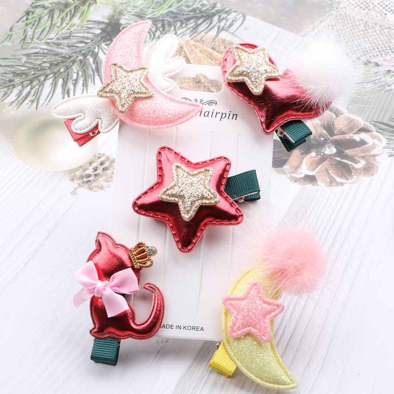 圣诞节头饰女孩边夹韩国发夹子节日饰品发卡diy手工发饰插卡材料