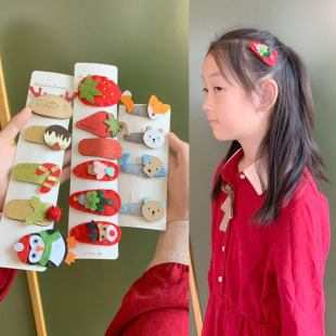 圣诞节梦幻发夹麋鹿bb夹子卡通女孩边夹头饰刘海夹韩版 儿童发饰品