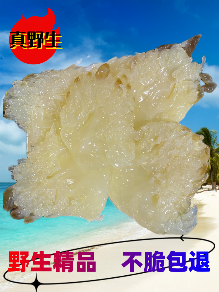 大连野生大花海蜇头爽脆海蜇头凉拌菜桶装免费包邮