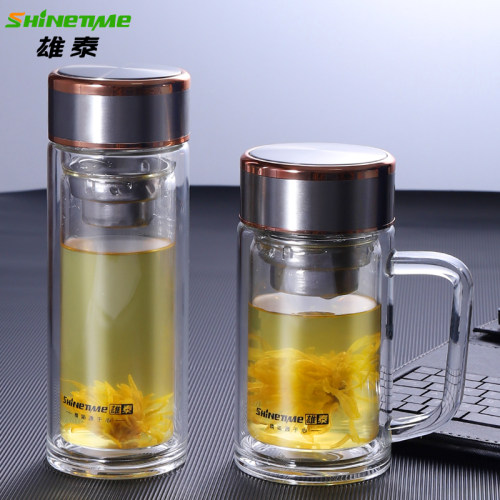 雄泰玻璃杯双层男女用便携水杯