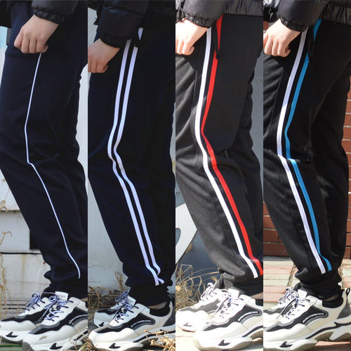 两道杠春夏秋一条宽松高中运动裤