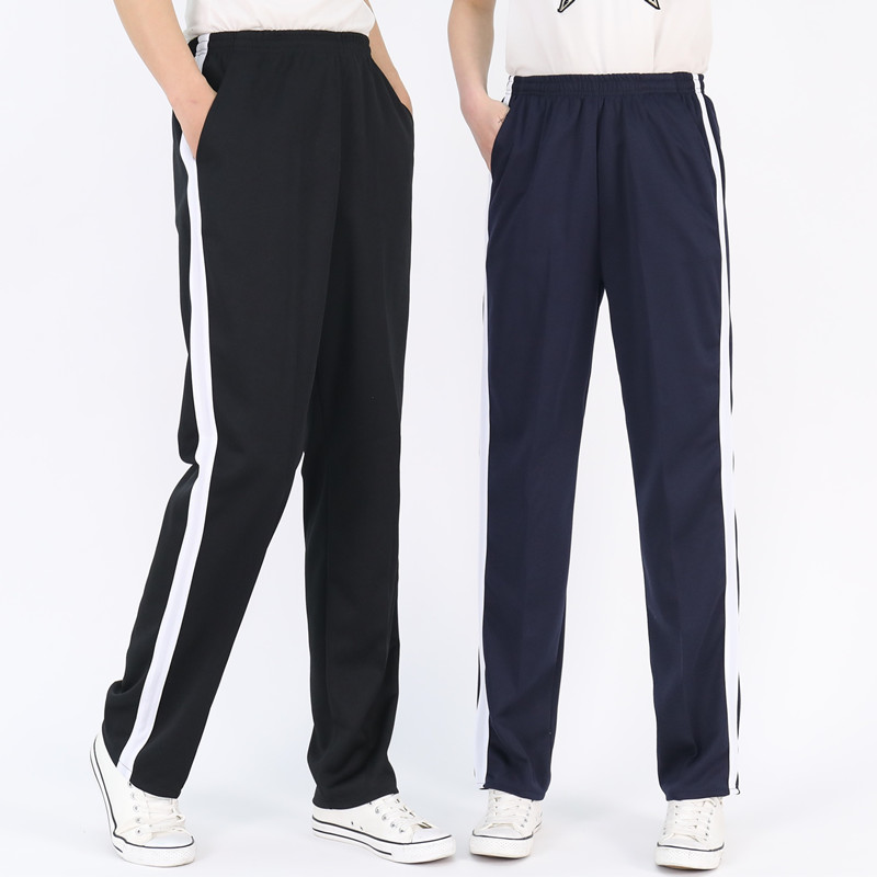 夏新品校服裤子一条杠白边初高中