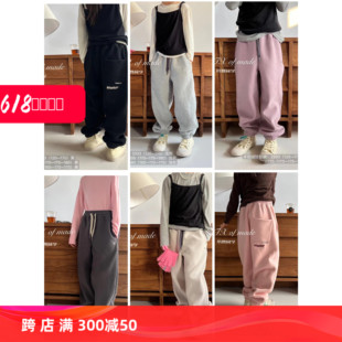 小智同学仿羊羔毛驼绒针织运动卫裤一条过冬中大童青少年2333