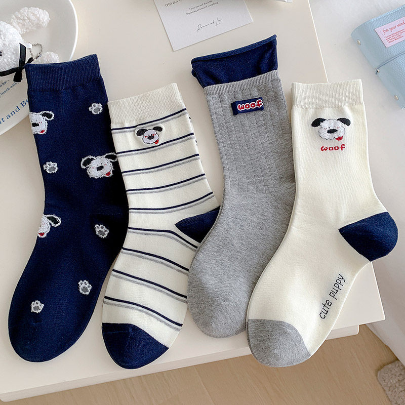 潦草狗狗韩版学院风饰品女袜