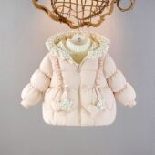 2025冬季 棉衣 女宝宝带帽保暖小棉袄小女孩冬棉服女童加绒加厚冬装