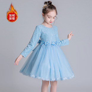 女童公主裙2025秋冬新款网纱礼服裙中大童花童装儿童3岁宝宝裙子