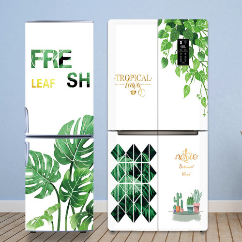 防水可移除冰箱贴纸北欧绿植翻新