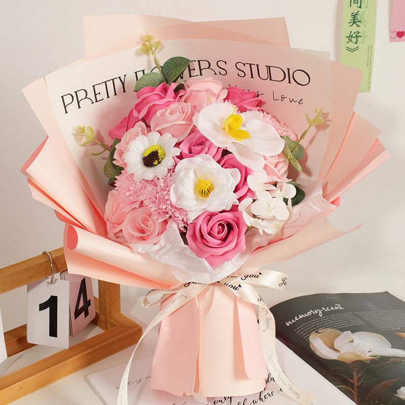 520情人节礼物玫瑰香皂花向日葵母亲节永生花成品高级花束送女友