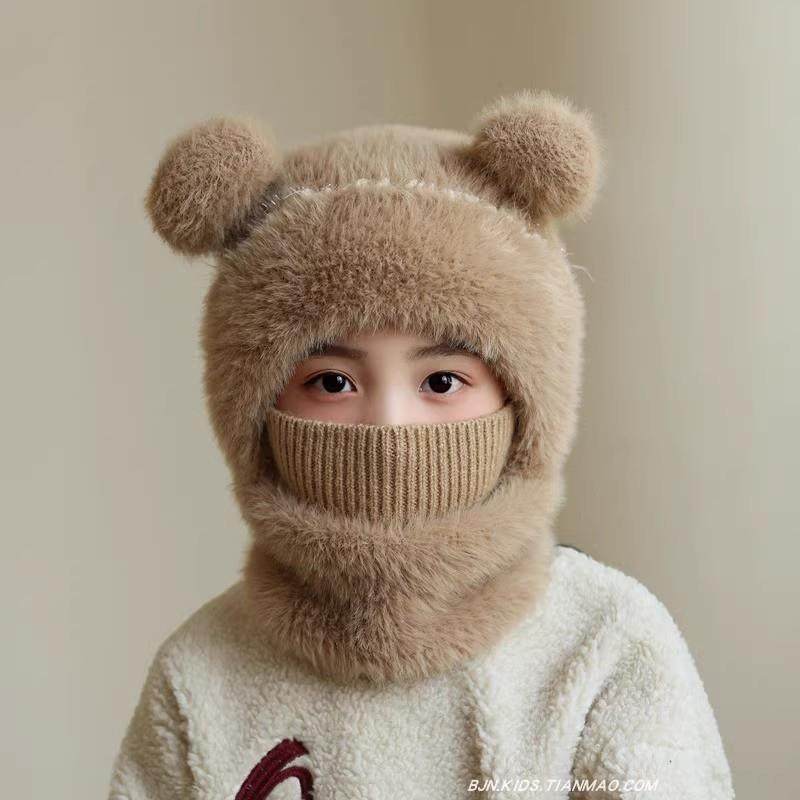 儿童一体帽秋冬季男女童毛绒帽子围脖套装保暖宝宝防风护耳套头帽,童装/婴儿装/亲子装,帽子,淘宝优惠券,粉丝福利购,淘宝优惠卷