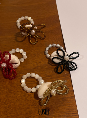 COSiii原创设计 石珍序列 珍珠花朵戒指