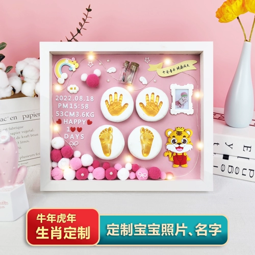 Детские отпечатки рук и ног, детская чернильная подушечка, сувенир ручной работы, отпечаток рук, фоторамка