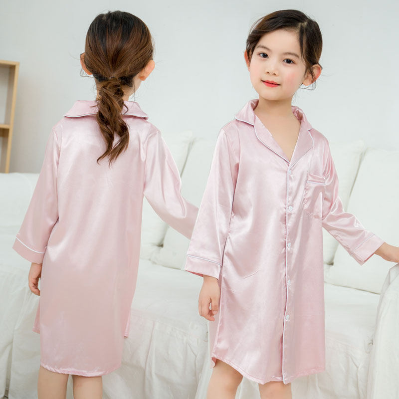 女童睡裙夏季薄款冰丝绸长袖睡衣家居裙真丝儿童睡裙春秋季亲子装,童装/婴儿装/亲子装,家居裙/睡裙,淘宝优惠券,粉丝福利购,淘宝优惠卷