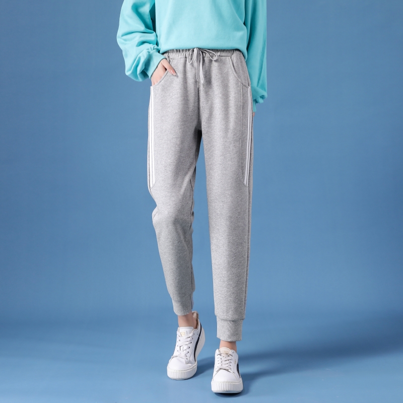 春季棉质热卖束脚薄款哈伦裤子