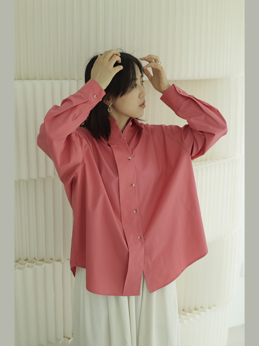 HAOLIAO宽松长袖棉质显肤衬衫