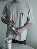 coffee落肩T恤 男女同款 HAOLIAO好了Grab 棉质休闲上衣 可定制