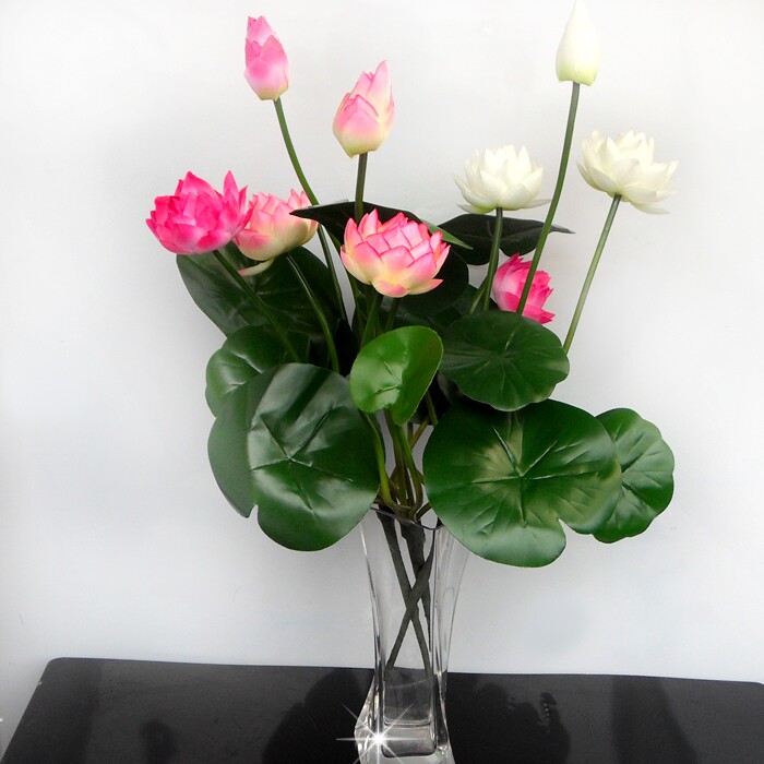 荷花仿真佛前供花PU仿真花荷花莲花供佛用品假荷花摆件促销包邮