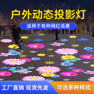 飾氛圍魚led 廣告投影燈動(dòng)態(tài)3D地面墻公園廣場亮化花海戶外門店裝