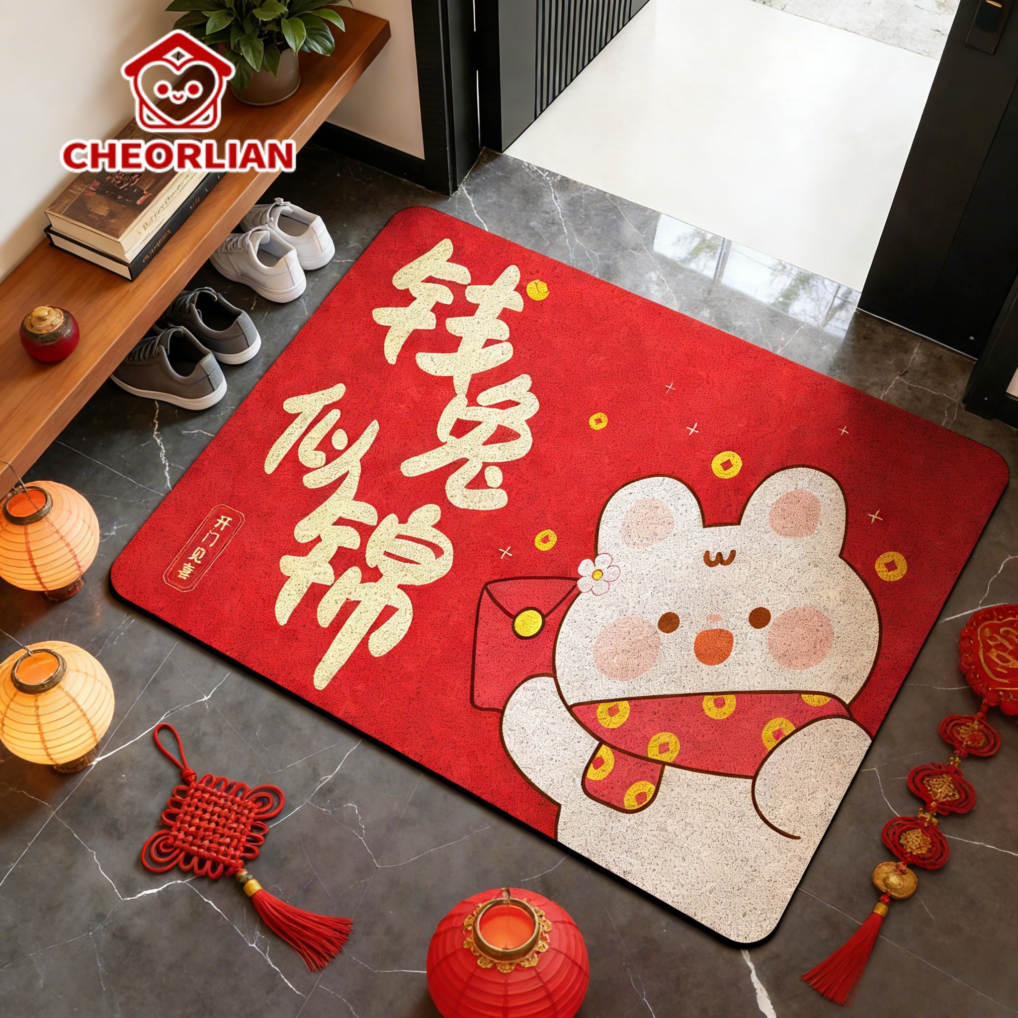 2026新款马年地垫入户门垫进门新年脚垫喜庆红色丝圈玄关进户地毯,居家布艺,家用脚垫,淘宝优惠券,粉丝福利购,淘宝优惠卷