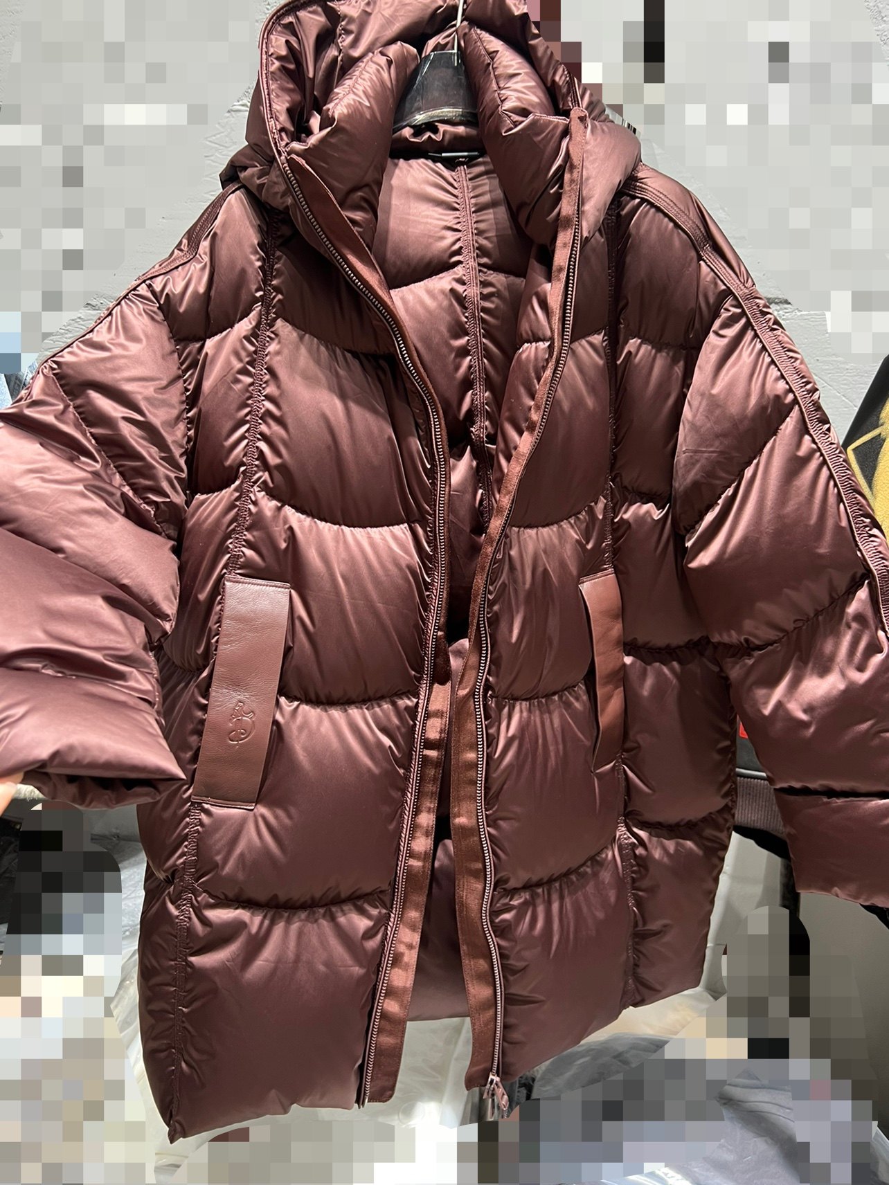 欧洲站2024秋冬新款时尚休闲宽松连帽白鸭绒中长款羽绒服外套6023