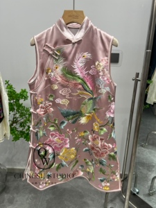 高级定制～凤舞九天复古刺绣花背心中式盘扣女士马甲 J22081