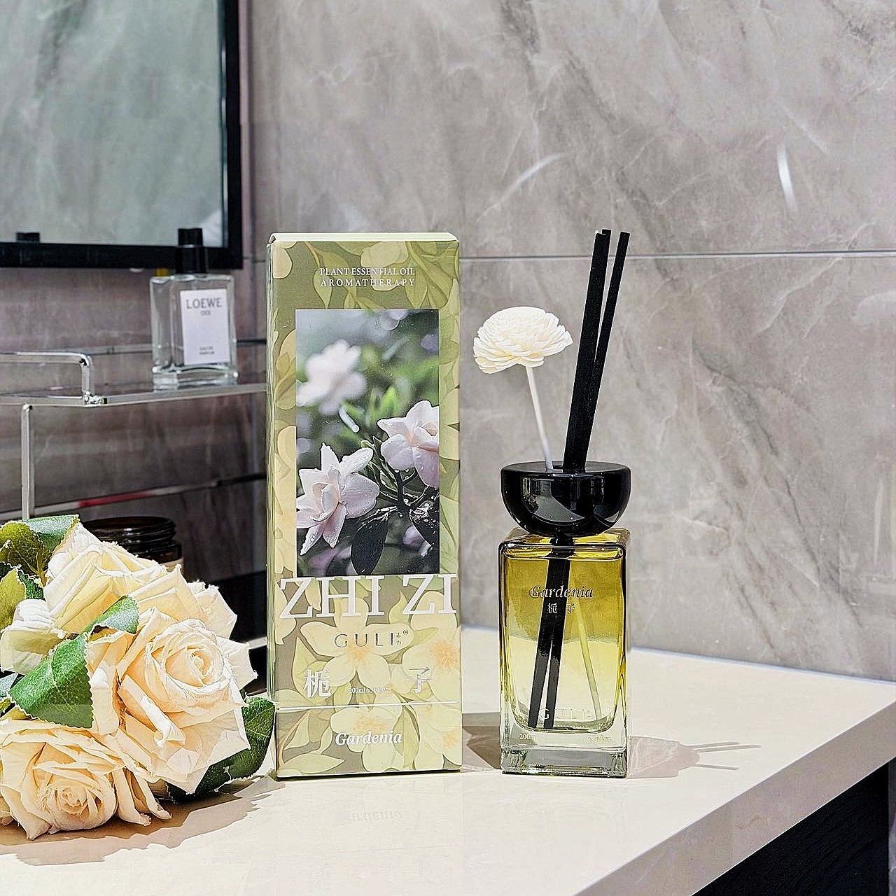 GULI古力纯植物精油无火香薰花香调室内持久留香酒店卫生间除异味