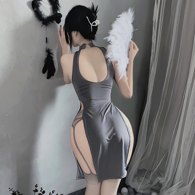 大码200斤性感伪娘连衣裙初学者制服两穿女装大佬cos用品睡衣长裙