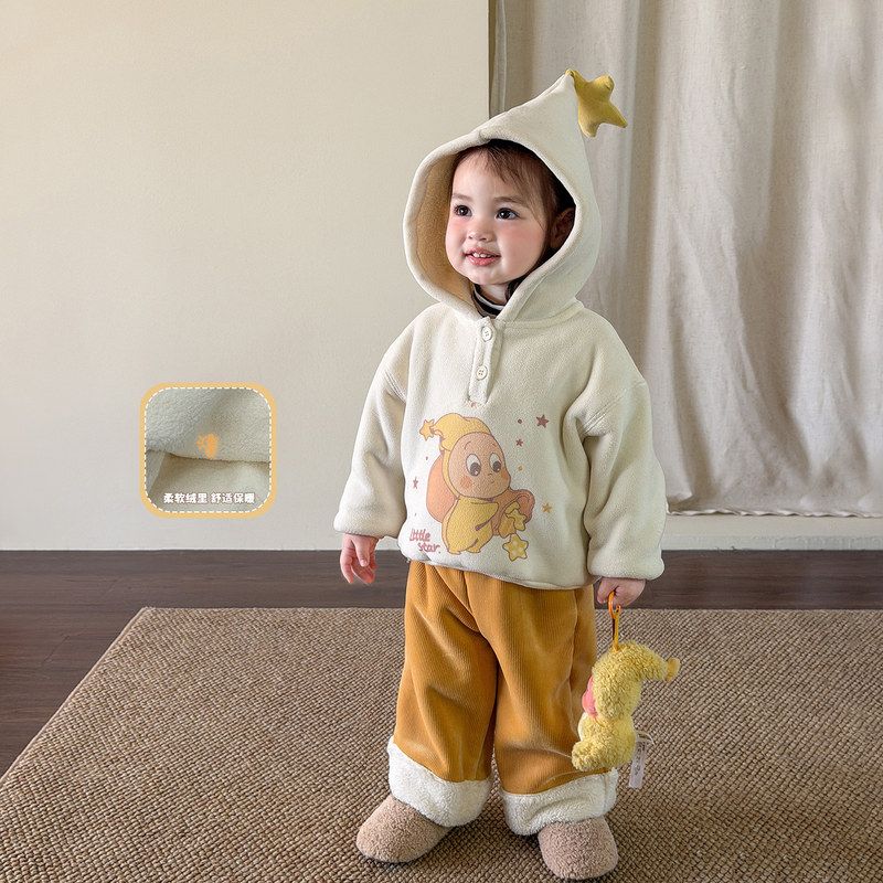 （11.24新款上新）女童卫衣冬装新款加绒加厚儿童上衣宝宝衣服