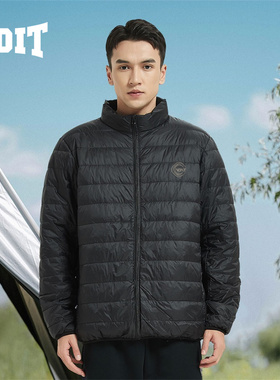 沃特秋冬款男式时尚休闲轻薄轻柔外衣轻盈运动外套舒适立领羽绒服
