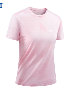 沃特运动冰感速干T恤女士夏季新款透气弹力运动健身跑步短袖上衣