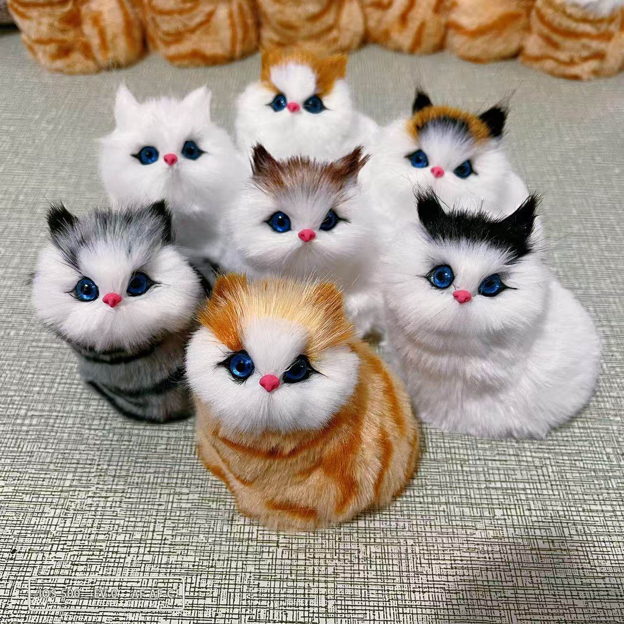 会叫仿真猫咪毛绒玩具带声儿童玩具动物玩偶小猫摆件