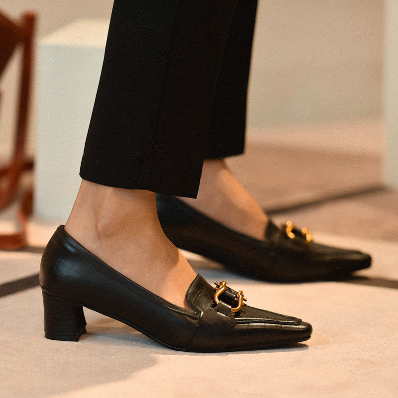 kip英伦风单鞋女2019新款春秋鞋子女粗跟小皮鞋中跟黑色复古女鞋在类目 女鞋, 低帮鞋中 - 来自Buy2taobao.com提供专业的淘宝代购服务