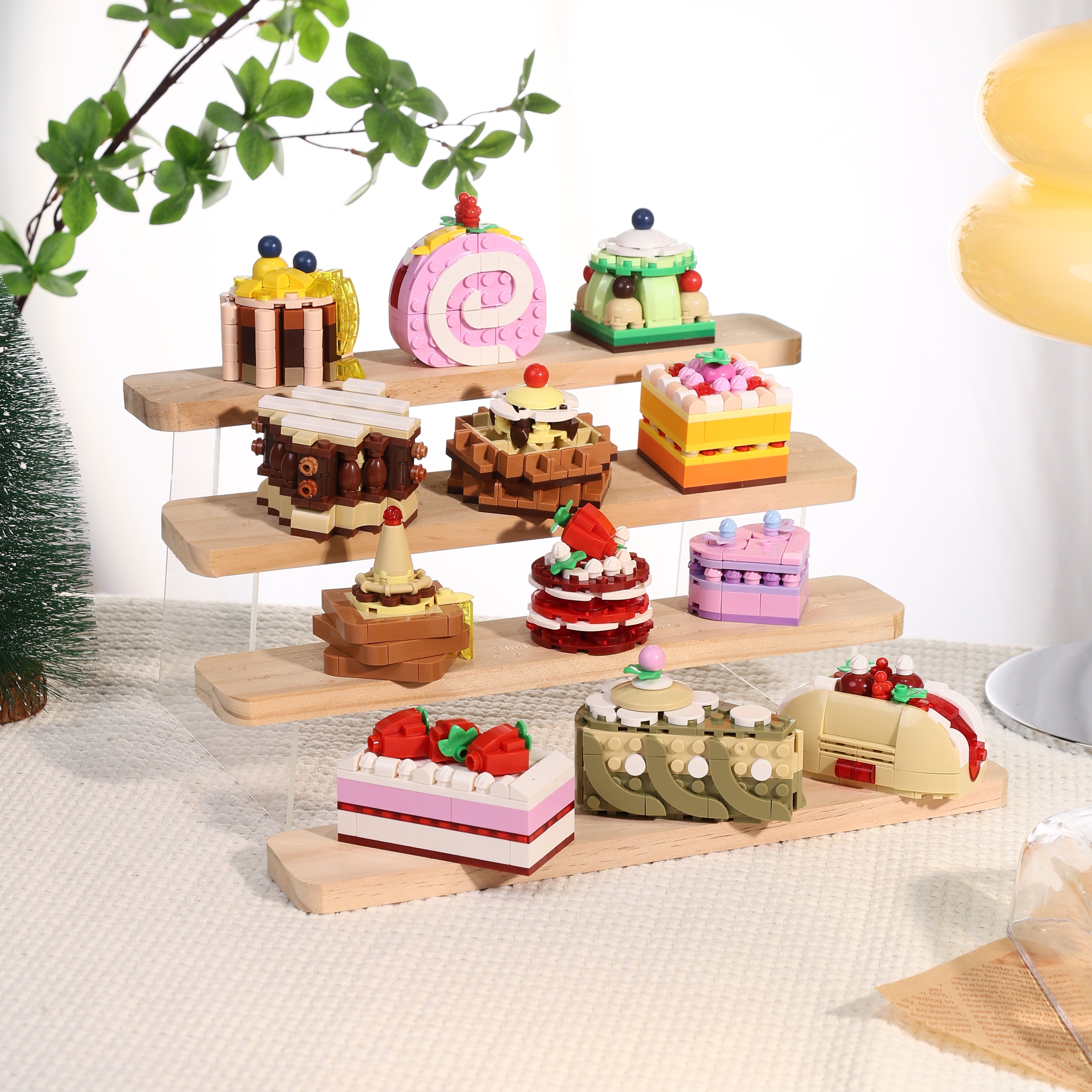 2025新款蛋糕甜点积木草莓巧克力拼装益智玩具送女孩生日蛋糕礼物