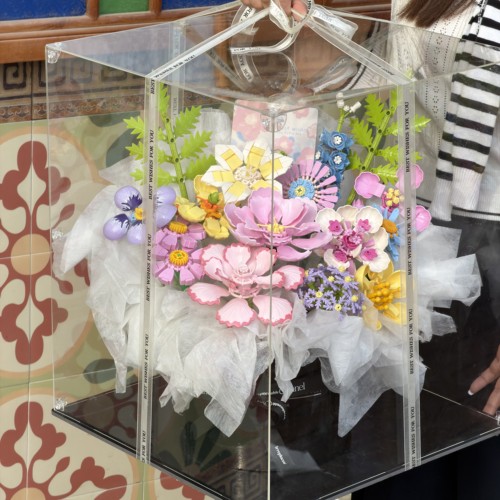展示盒玫瑰花永生花束积木女生手工DIY拼装送女朋友生日礼物礼物