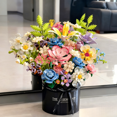 积木花束2025新款玫瑰花套装女生日拼装手工整套礼物diy节日礼物