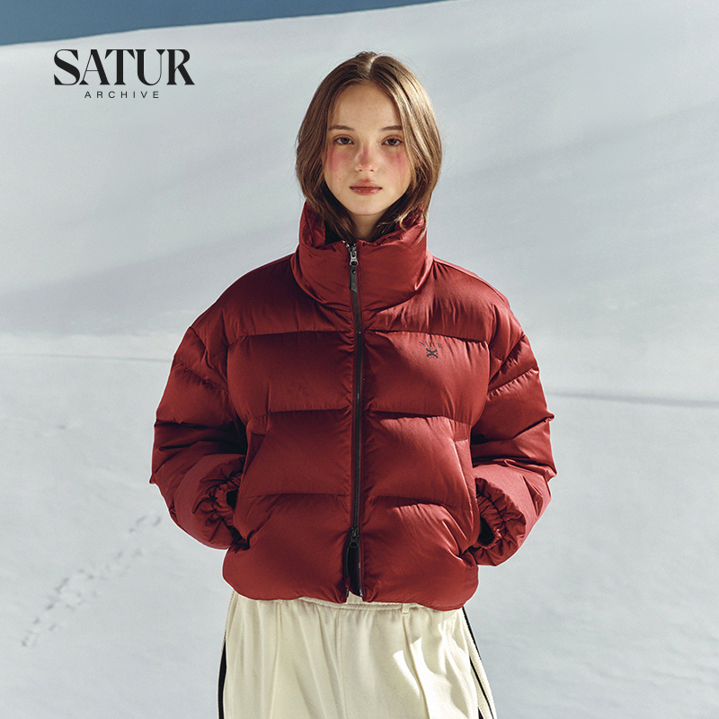 保暖立领短款羽绒服女