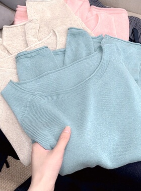 新粉必入！/招牌无缝/显瘦百搭针织衫女 【衣长58胸围104】 9062
