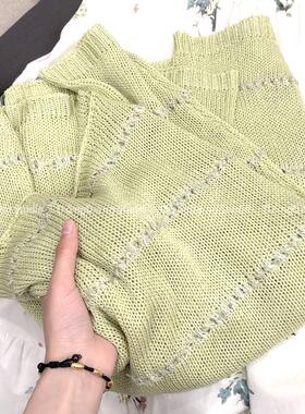 好特别～/青柠/镂空设计款针织衫女【衣长58胸围116】86046