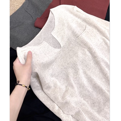 /老钱风/~口碑返场！剪刀圆领套头纯色针织【衣长61胸围116】 042