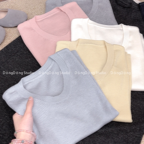 /瘦脸t/~经典款！纯色短袖T恤女新款【衣长55胸围72】55193